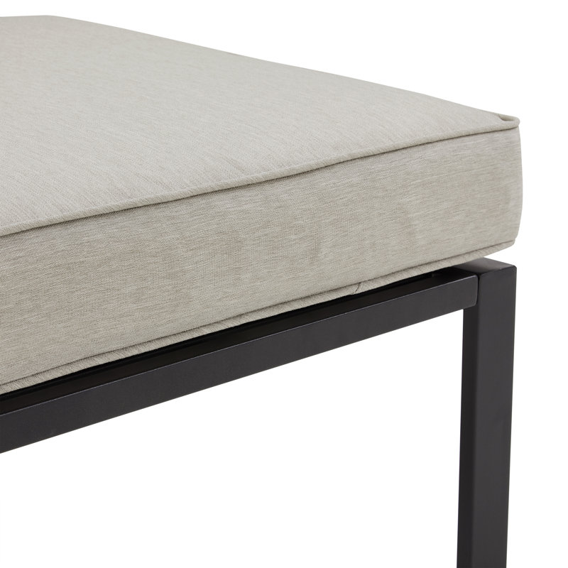 Causeuse d'extérieur avec coussins 51,25 po Octabio, Taupe