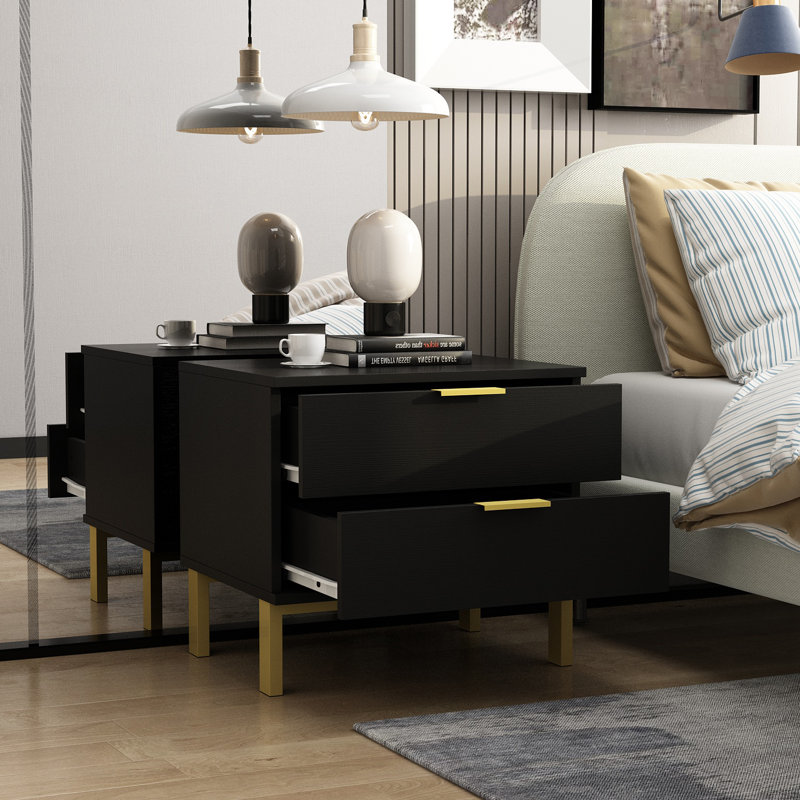 19.7" 2-Drawer Nightstand