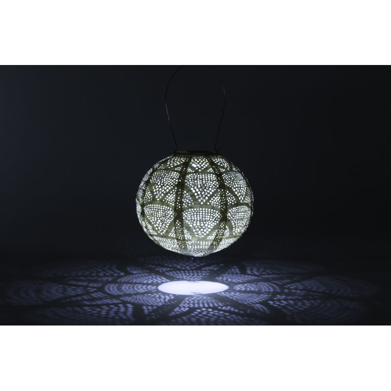 Luminous Pearl Wave 14.5" Tyvek Solar Hanging Lantern