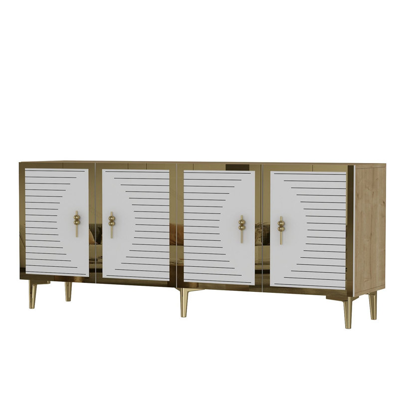 Console, Blanc / Doré, Doré
