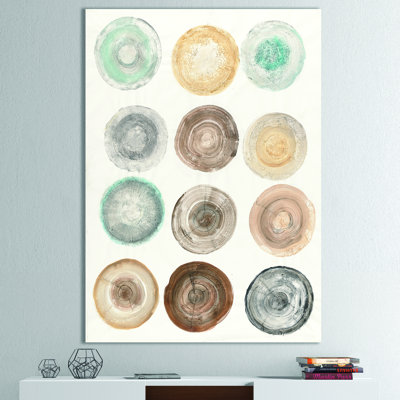«Geometric Cream Circles», reproduction d'art sur toile tendue