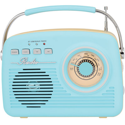 Radio portable AM / FM Supersonic® SC-1201 Retro Bluetooth®, bleue