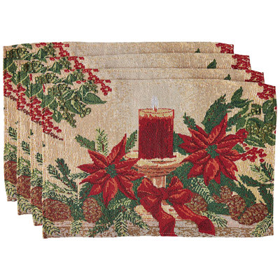 Menachem Polyester Floral Rectangle Placemat