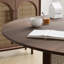 Table de salle à manger ronde en bois massif avec piédestal en rotin-629662934-644926003