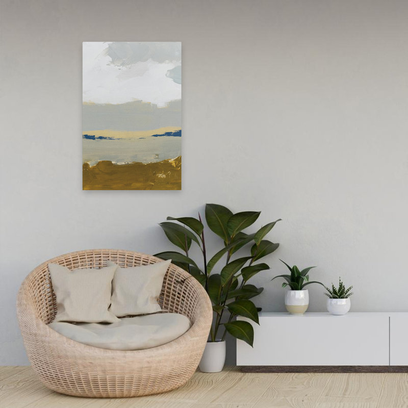Sables III - nuages abstraits bleu-brun, H 24 po x l 16 po