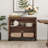 Sideboard Buffet Cabinets With Glass Doors, Modern Sideboard Credenza With Adjustable Shelf And Metal Base, Coffee Bar Cabinet Storage Cabinet For Living Room, Kitchen-2142985183