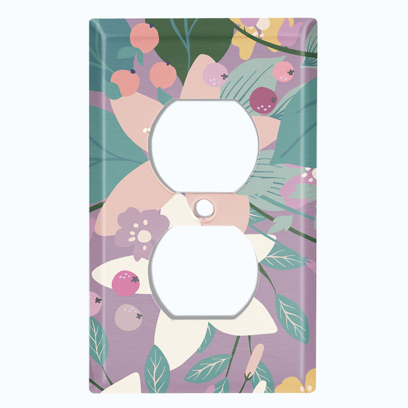 Plaque murale murale colorée à motif de fleurs tropicales multicolores