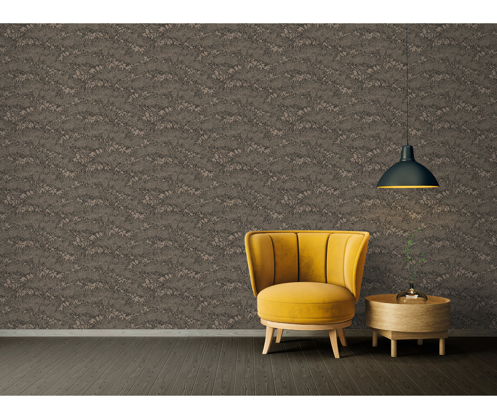 Leopold Floral Wallpaper, Brown