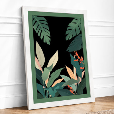 Figure Among Palms Boho - Framed Print