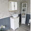Slimline Compact 515mm Free-standing Cloakroom Vanity Unit-2062904565