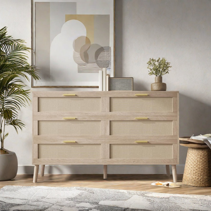 6-drawer Rattan Dresse