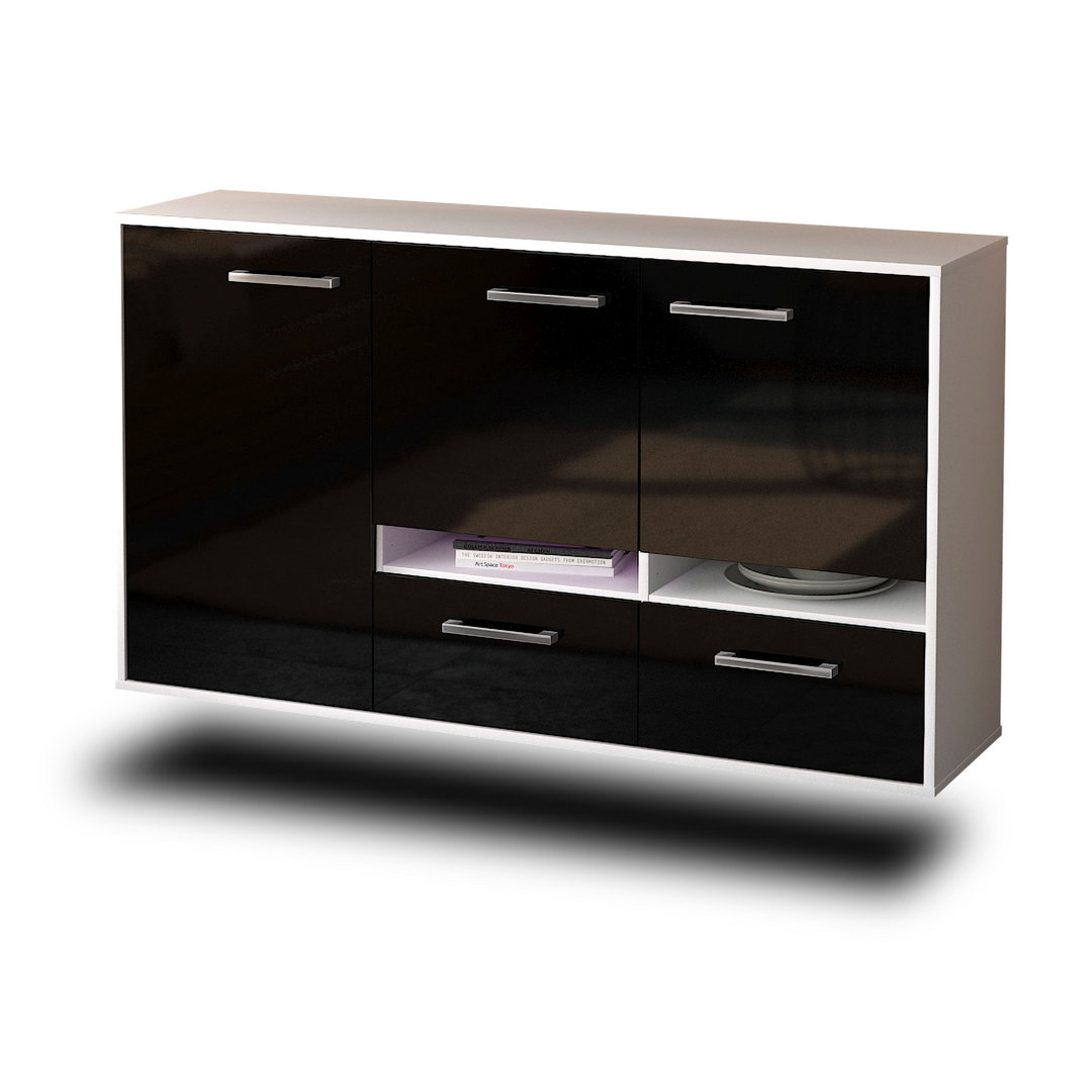 Das Sideboard Bartinus hat ein schwebendes Design und Metallgriffe