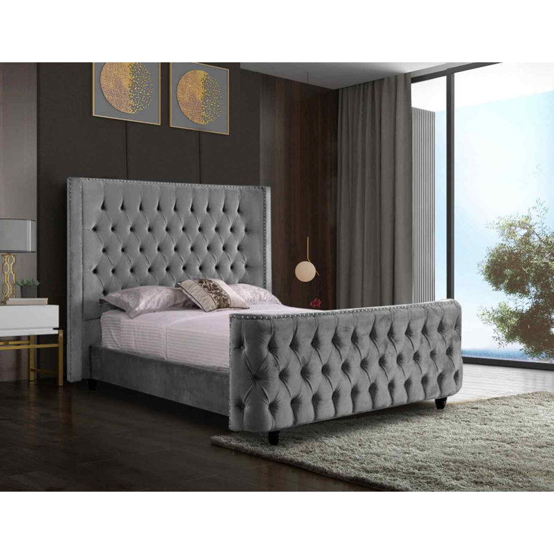 Upholstered Bed, Single (3'), Grey