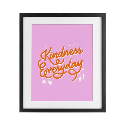 Cursive Kindness Everyday Framed Print Under Glass, design by Indira Prieto | IndySign