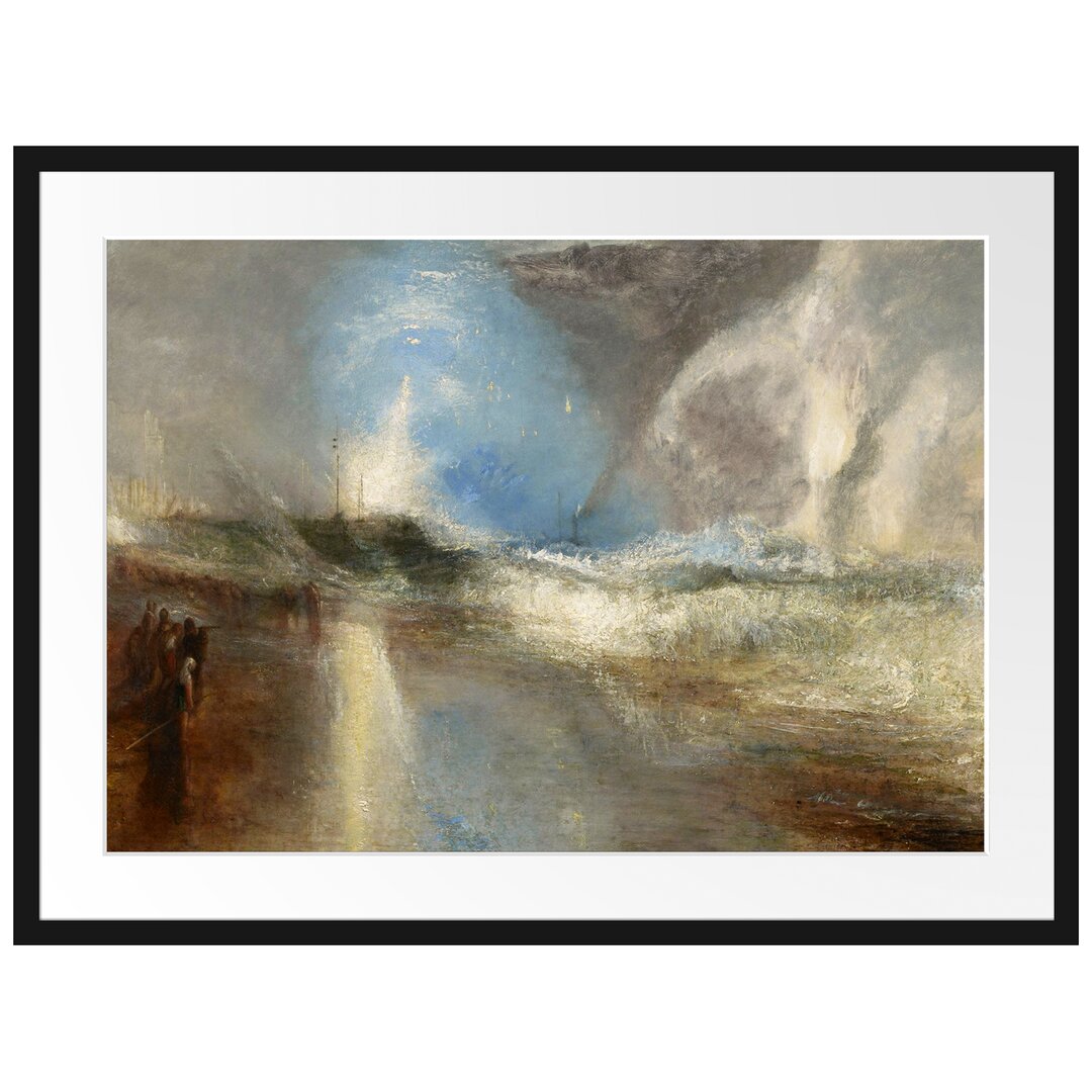 William Turner - Rockets And Blue Lightsclose At Hand - Im Bilderrahmen Mit Galerie-Passepartout