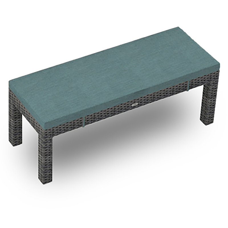District Outdoor Dining Bench, Canvas Charcoal Sunbrella® Canvas