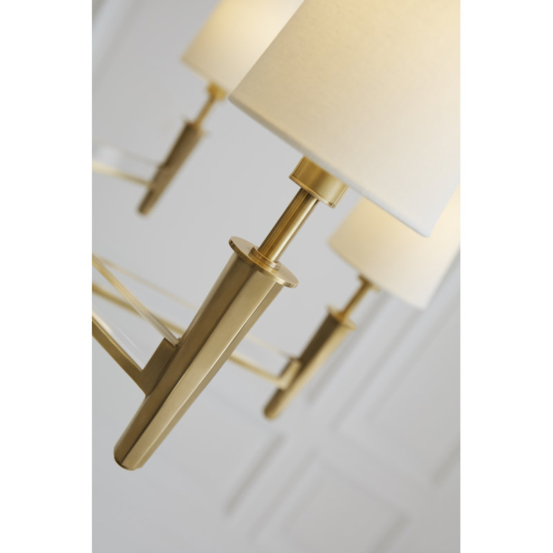 Thomas O'Brien Lyra Two Tier Chandelier, Hand-Rubbed Antique Brass