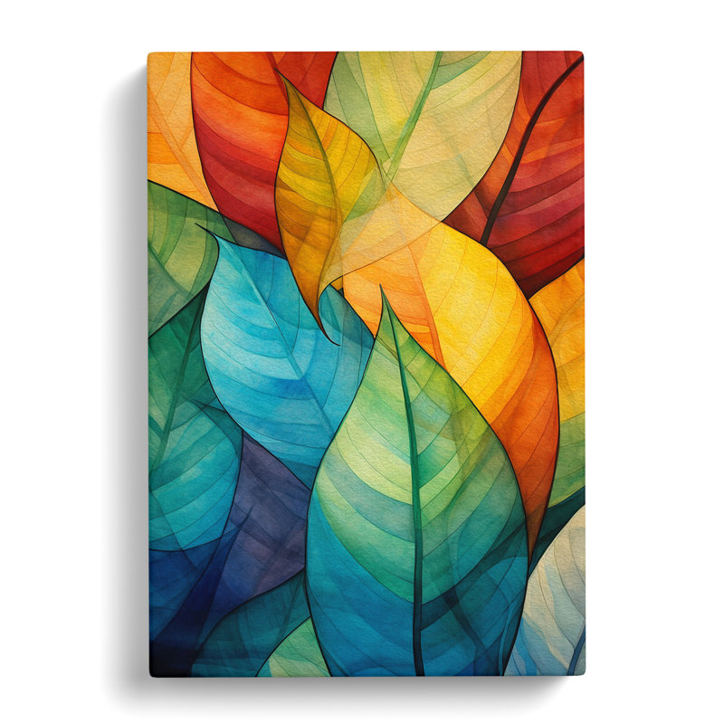 Leaf Abstract Art No.3 - Wrapped Canvas, 76cm H x 50cm W x 3cm D