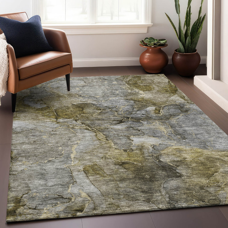 Premium Machine Washable Prisco Taupe Rug, Rectangle 9' x 12'