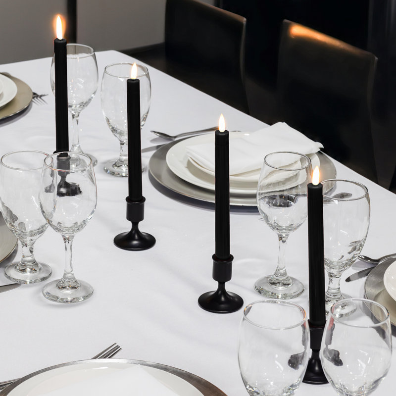 Unscented Flameless Taper Candle - 4 Count, Black