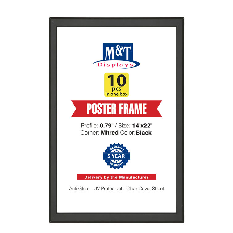 MT Displays Mitered Corner Snap Picture Frame, Black