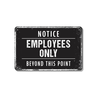 Notice Employees Only Beyond This Point (2 Pack) 7 Inch x 10 Inch Aluminum Sign