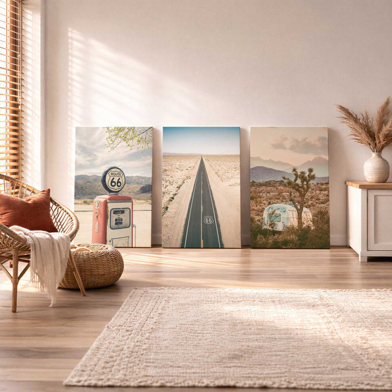 Ensemble de 3 impressions sur toile Marble Canyon Trio, 48 po x 32 po, Toile tendue