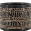 S/2 5/8" GLAZED PLANTER W/ STAND, BLACK