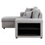 Canapé modulaire 3 places avec rangement pour canapé-lit et méridienne, L 104,5 po, 2 tabourets, revêtement gris