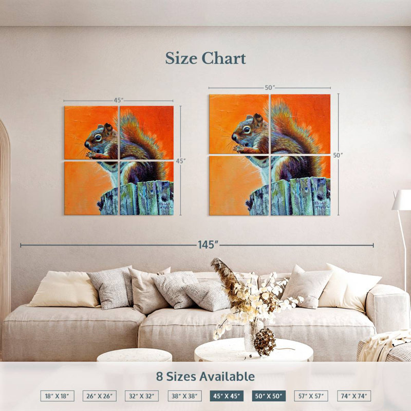 Brampt Little Red Squirrel, 45" H x 45" W