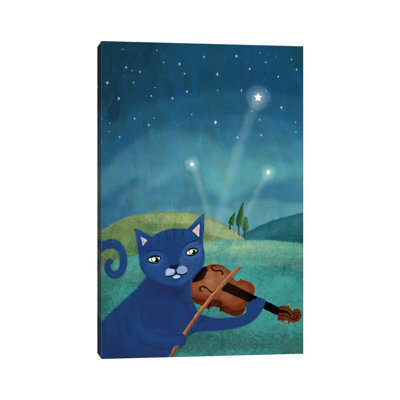Cat And Violin by Mia Charro - Wrapped Canvas Gallery-Wrapped Canvas Giclée
