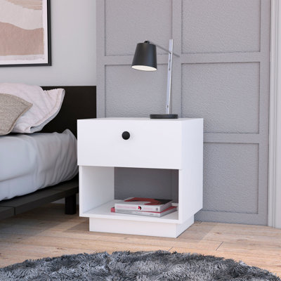 1 Drawer Nightstand, Storage Shelf