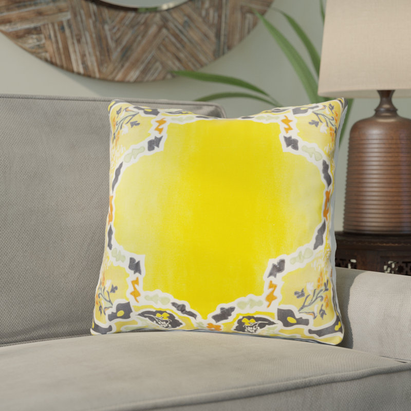 Silk Throw Pillow, 18" H x 18" W x 4" D, Gold, Polyester