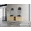 Meuble-lavabo mural avec lavabo d'art en céramique et 1 tablette de rangement, 4 portes à fermeture douce-41013440-41013454