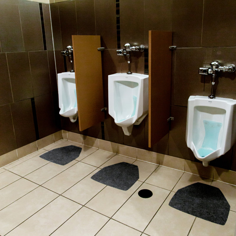 G-Floor Drip & Dry Urinal Mats, Gray, 19"W x 20"L