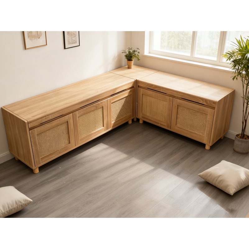 L-Shaped Entryway Bench With Storage