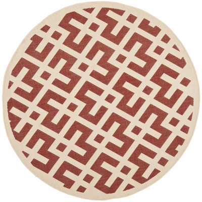 Arneshia Geometric Flatweave Red/Bone Area Indoor/Outdoor Area Rug
