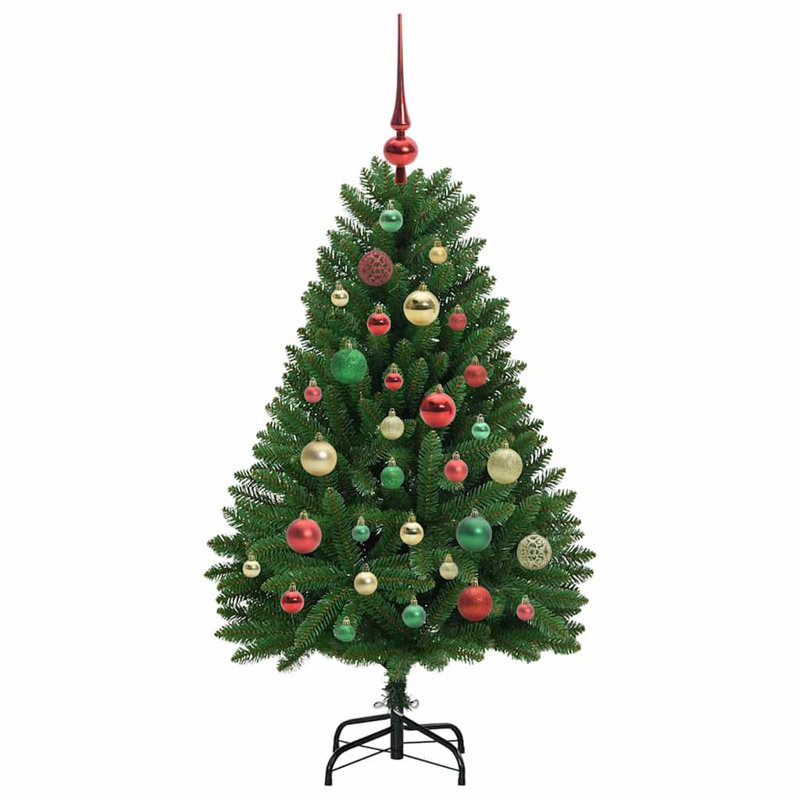 Artificial Christmas Tree with Stand Green PVC and Metal, 3.94 ft