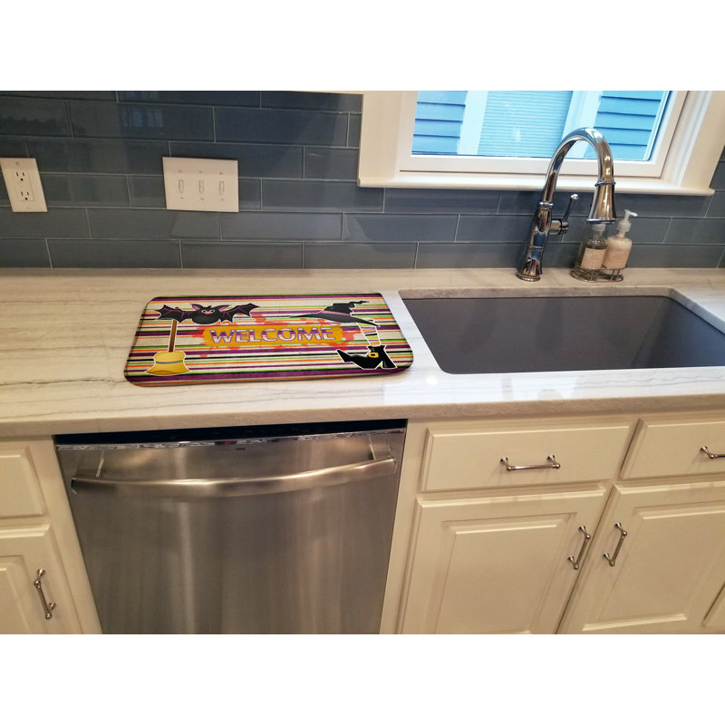 Tapis de séchage pour le balai et le balai sur rayures halloween
