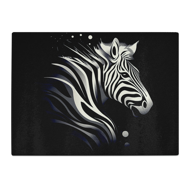 Zebra Composition  Glass Chopping Board