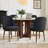 Black Linen Dining Chairs with Solid Wood Legs-54827836