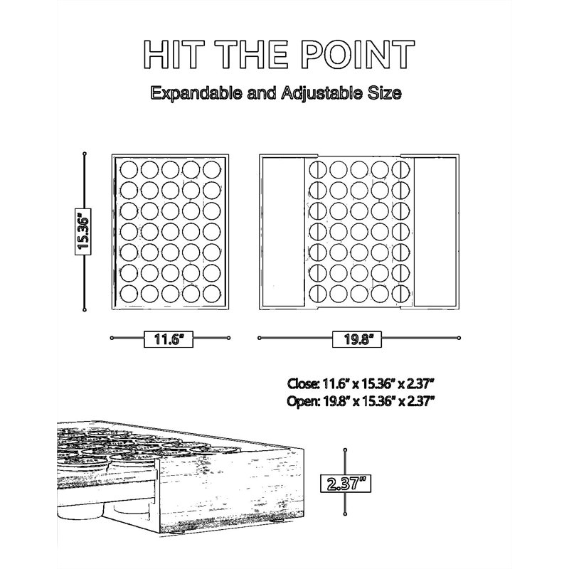 Organisateur de tiroir extensible en bambou pour dosettes de café et sachets de thé K-Cup, support de rangement de comptoir ou de tiroir réglable d'une capacité de 35 dosettes
