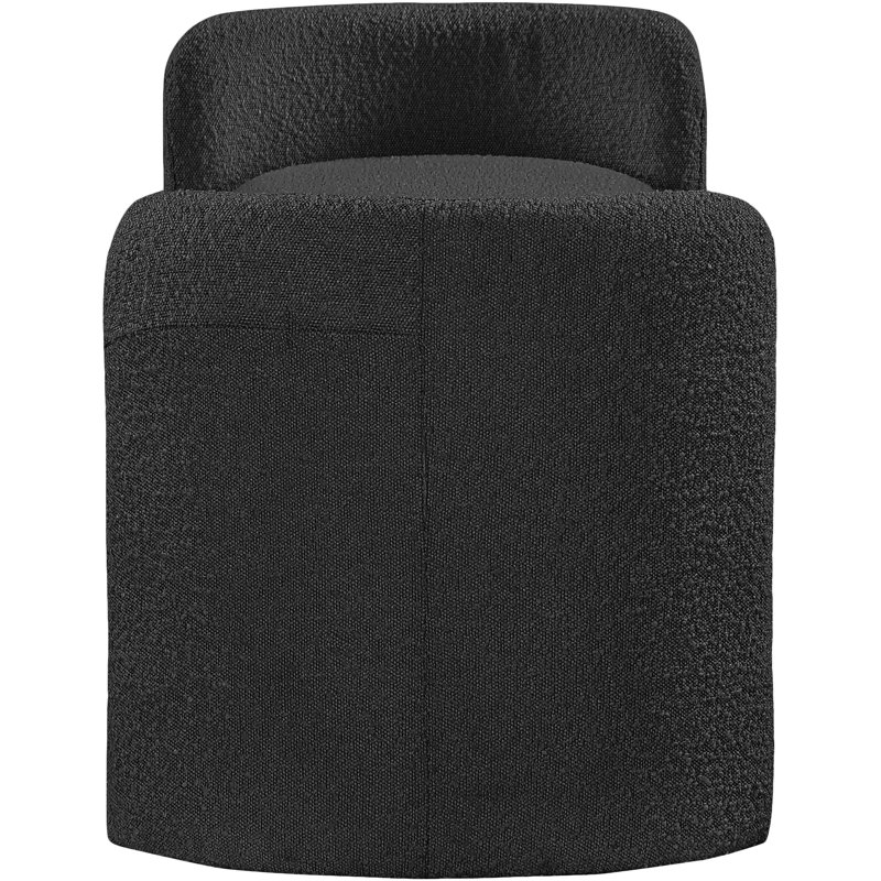 Peyton Boucle Fabric Bench, Black Boucle Fabric