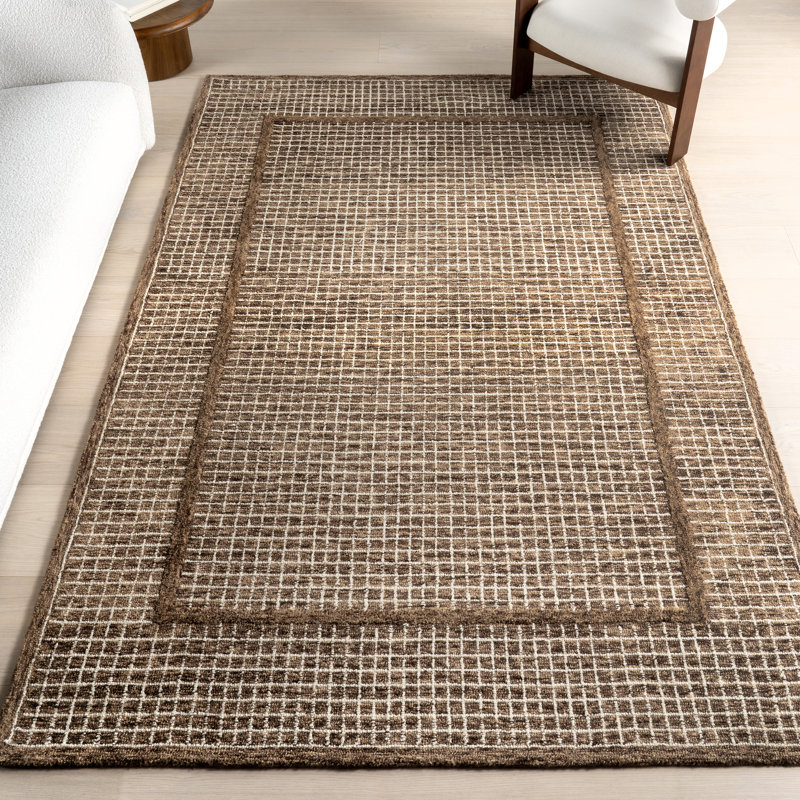 Emaline Geometric Wool Area Rug, Rectangle 5' x 7'8"