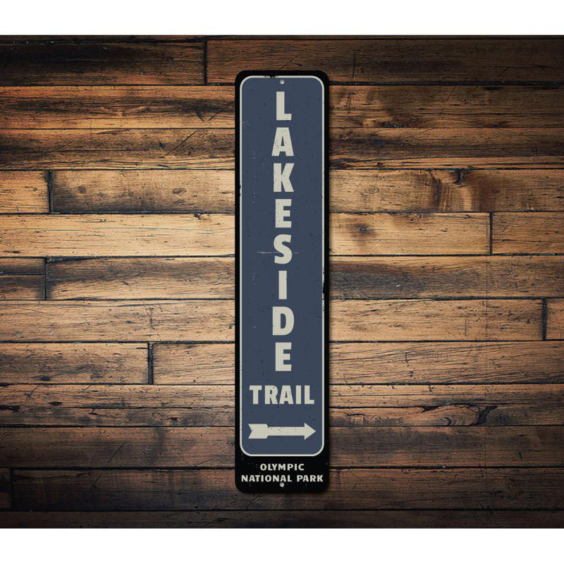 Plaque en aluminium Lakeside Trail Arrow, H 4 po x l 18 po x P 0,04 po