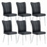 Modern Faux Leather Upholstered Dining Chairs with Metal Legs(Set of 6)