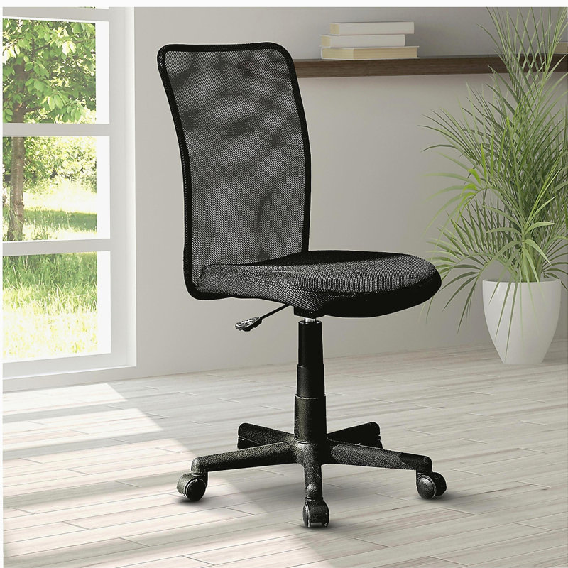 Chaise de bureau en filet mobili, noir