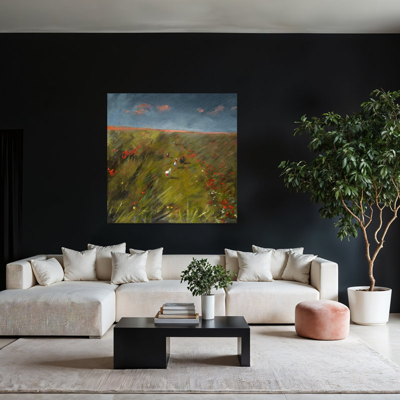 «The Long Walk Home», art abstrait contemporain, art de la faune, H 48 po x l 48 po