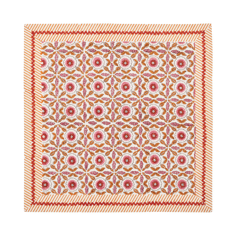 Majorelle Napkin, White/Pink/Orange