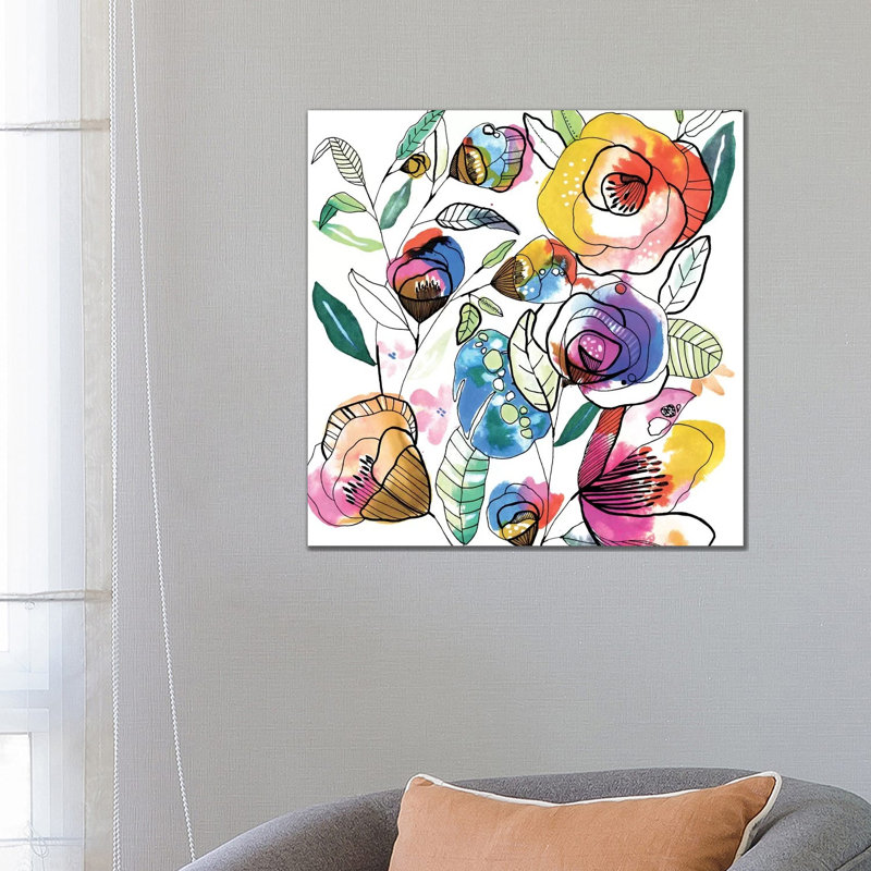 Coloured Flowers by Cayena Blanca - Wrapped Canvas Print, 66.04 cm H x 66.04 cm W